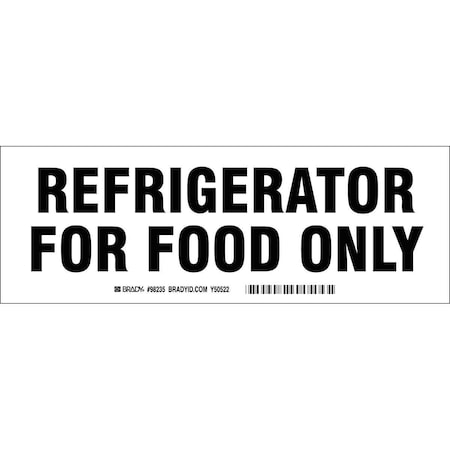 Brady Rectangular Safety Label, 3-1/2" Height, 10" English, 20097KLS, PK10 20097KLS